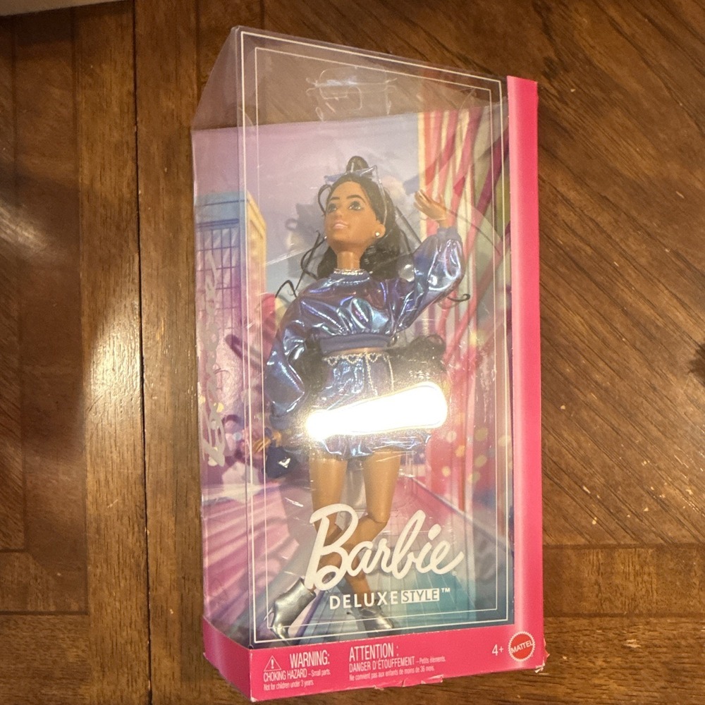 Barbie Deluxe Style Fashion Doll 11in Metallic Blue Outfit